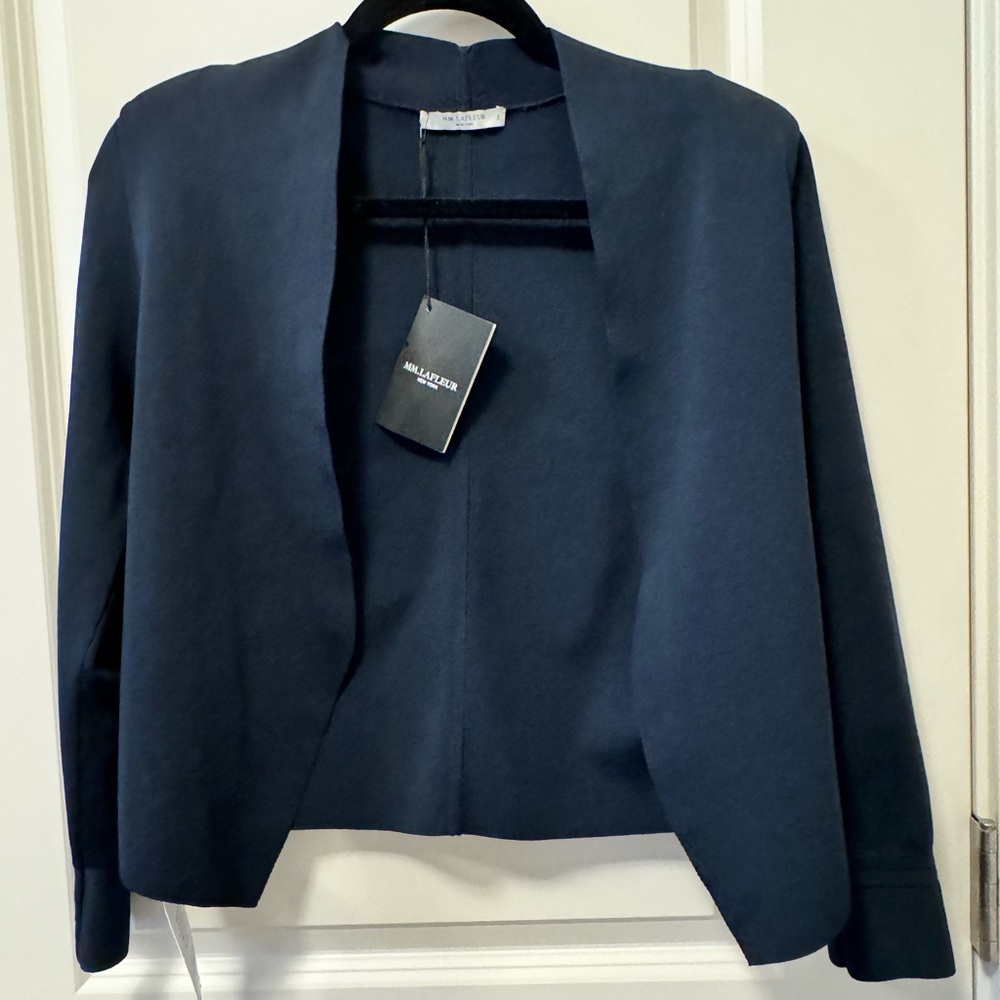 M.M. laFleur Sant Ambroeus Jardigan in Navy